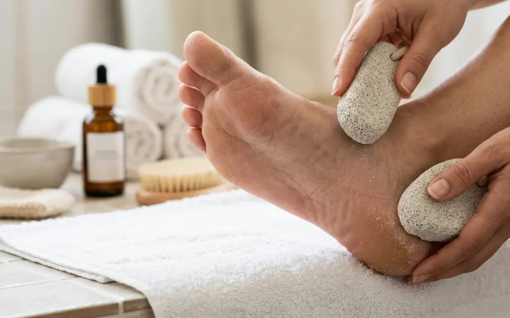 How to Remove Hard Skin from Feet with gentle foot care and exfoliation